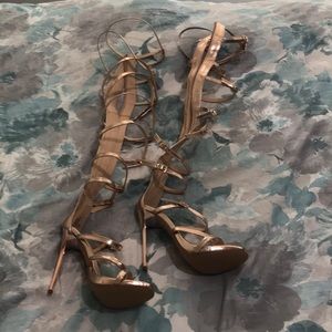 COPY - NWOB Rose Gold Strappy Gladiator Heel S…
